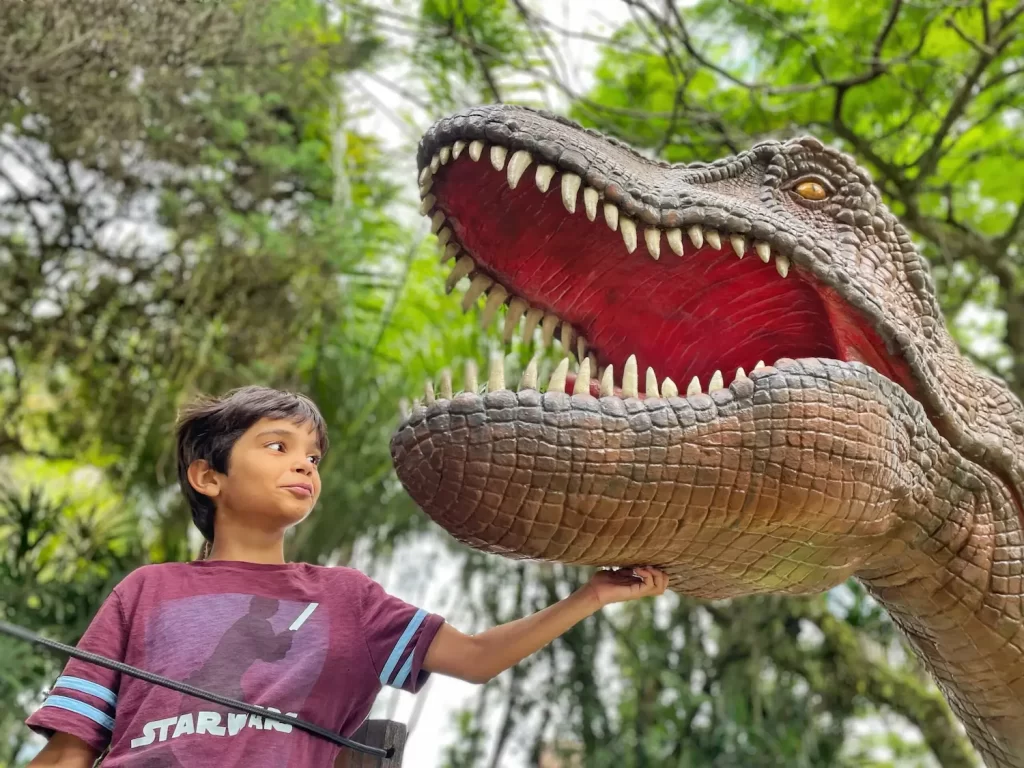 Imagem de um menino na Vila Encantada, um dos passeios para crianças em Santa Catarina